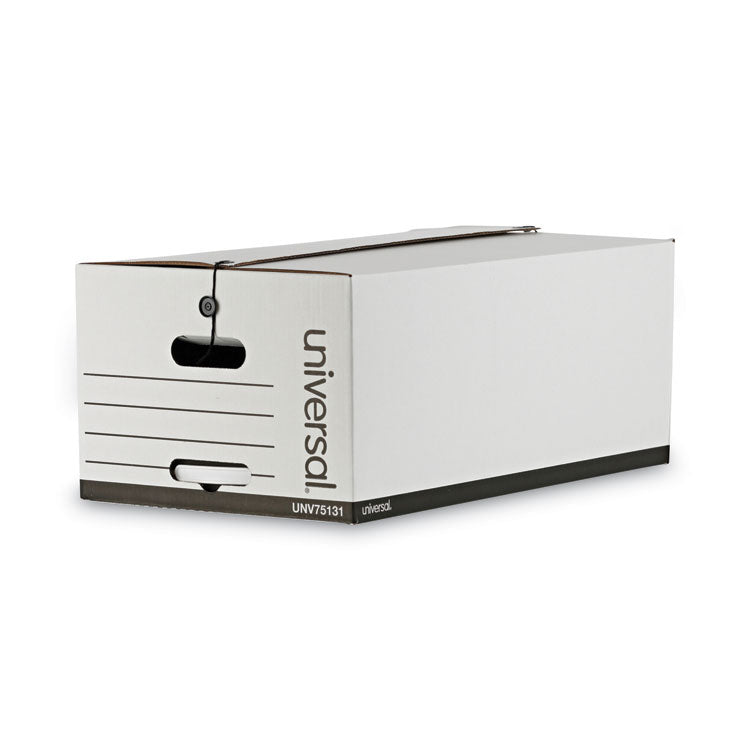 Deluxe Quick Set-Up String-And-Button Boxes, Legal Files, White, 12/carton