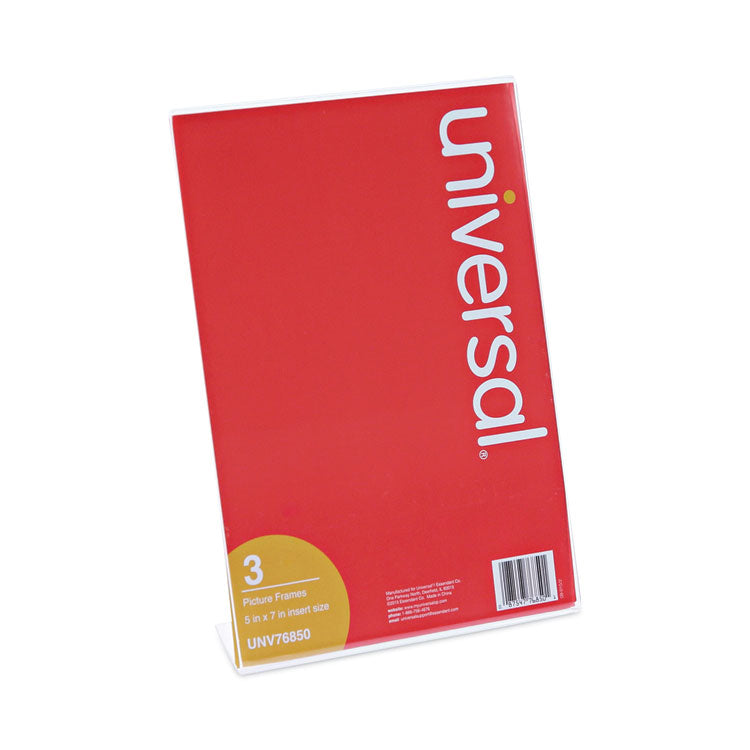 Clear L-Style Freestanding Frame, 5 X 7 Insert, 3/pack