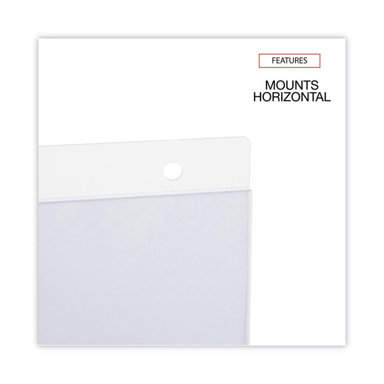 Wall Mount Sign Holder, 11 x 8.5, Horizontal, Clear, 2/Pack