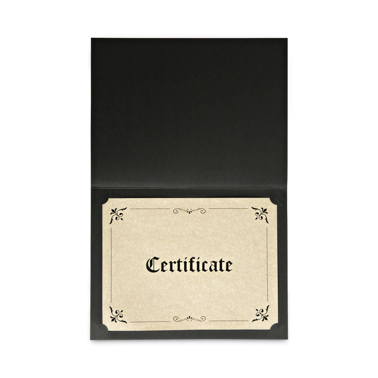 Certificate/Document Cover, 8.5 x 11; 8 x 10; A4, Black, 6/Pack