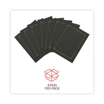 Certificate/Document Cover, 8.5 x 11; 8 x 10; A4, Black, 6/Pack