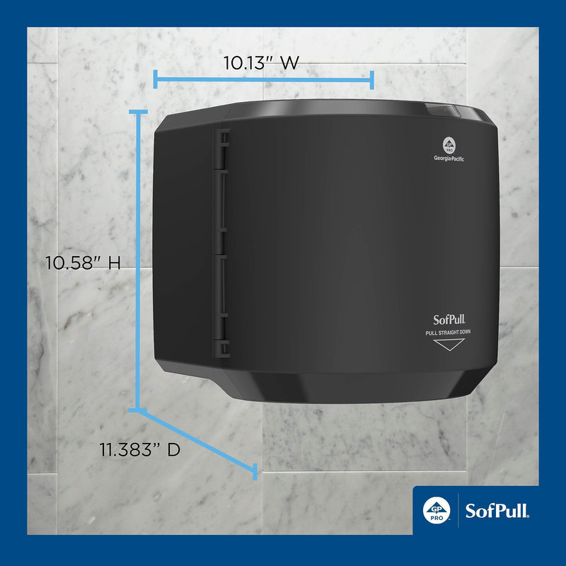 SofPull Centerpull Paper Towel Dispenser, Black (58201B)