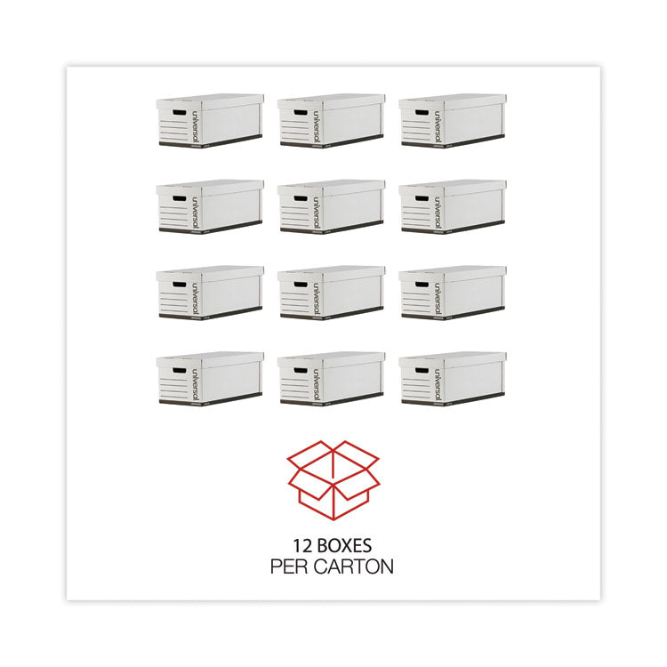 Medium-Duty Easy Assembly Storage Box, Letter Files, White, 12/carton