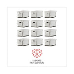 Heavy-Duty Fast Assembly Lift-Off Lid Storage Box, Letter/legal Files, White, 12/carton