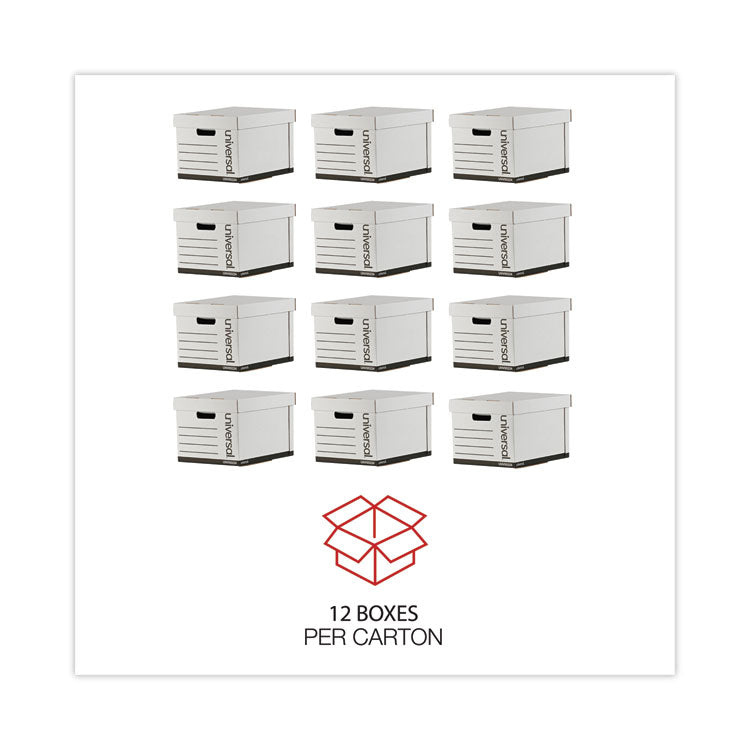 Heavy-Duty Fast Assembly Lift-Off Lid Storage Box, Letter/legal Files, White, 12/carton