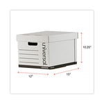 Heavy-Duty Fast Assembly Lift-Off Lid Storage Box, Letter/legal Files, White, 12/carton