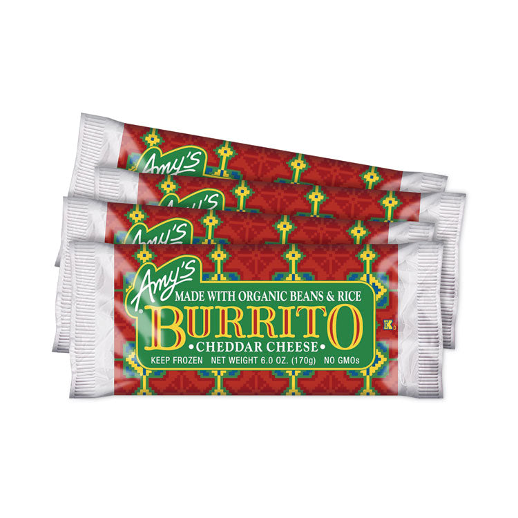 Cheddar Cheese, Bean and Rice Burrito, 6 oz Pouch, 4/Carton