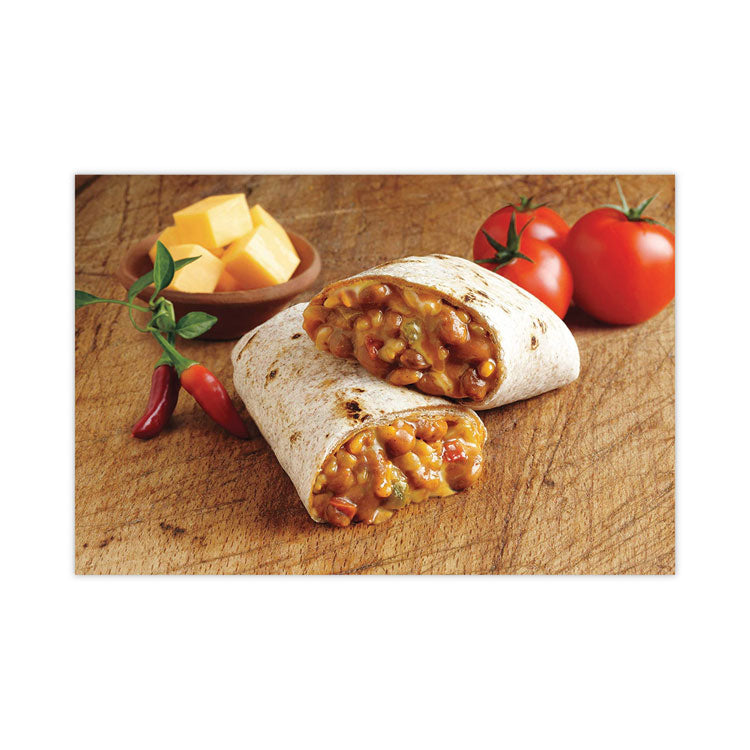 Cheddar Cheese, Bean and Rice Burrito, 6 oz Pouch, 4/Carton