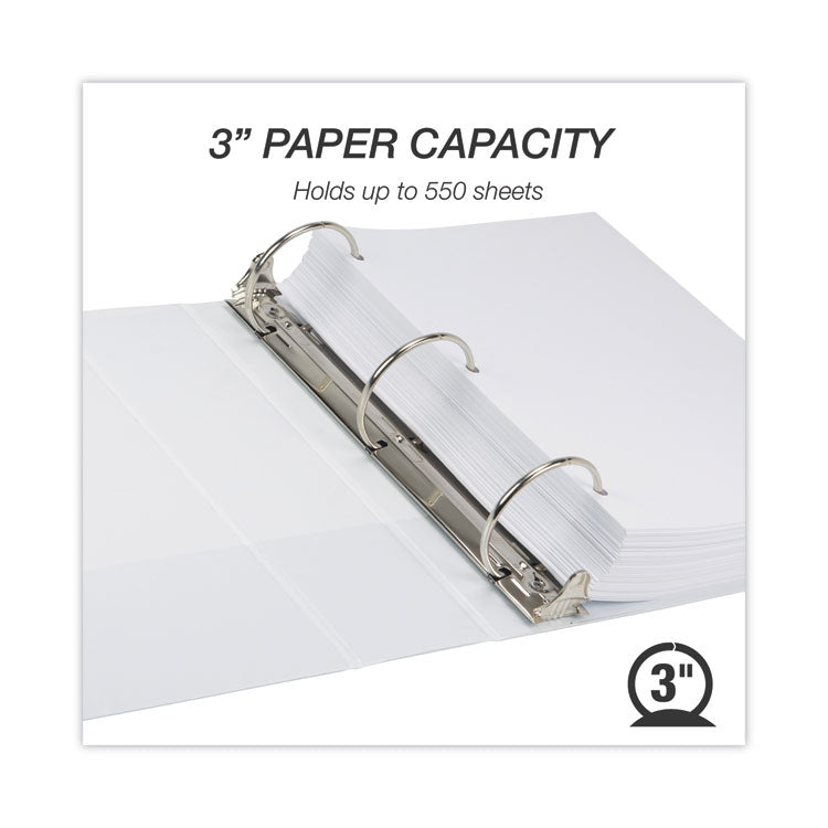 Earth's Choice Plant-Based Round Ring View Binder, 3 Rings, 3" Capacity, 11 x 8.5, White