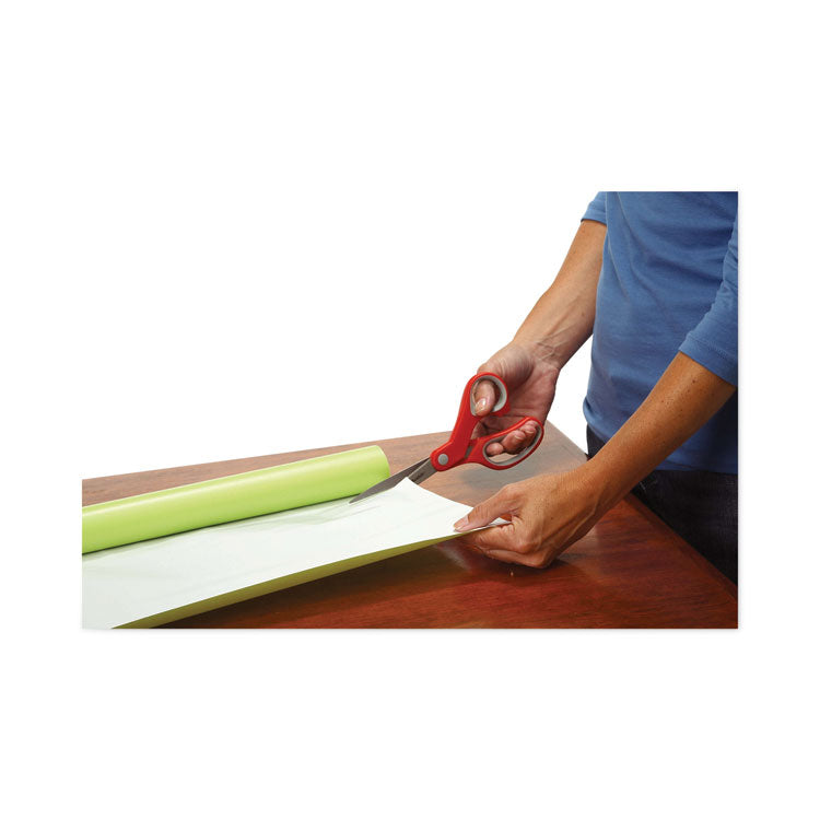 Multi-Purpose Scissors, 8" Long, 3.38" Cut Length, Straight Gray/Red Handle