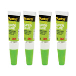 Single Use Super Glue No-Run Gel, 0.02 Oz, Dries Clear, 4/pack