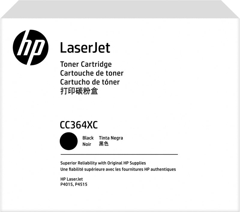 HP 64XC Black High Yield Toner   Cartridge, Prints Up to 24,000 Pages (CC364XC)