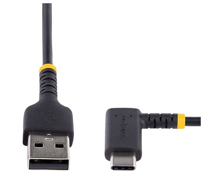 StarTech USB-A to USB-C Charging Cable Right Angle, 1ft, Black (R2ACR-30C-USB-CABLE)
