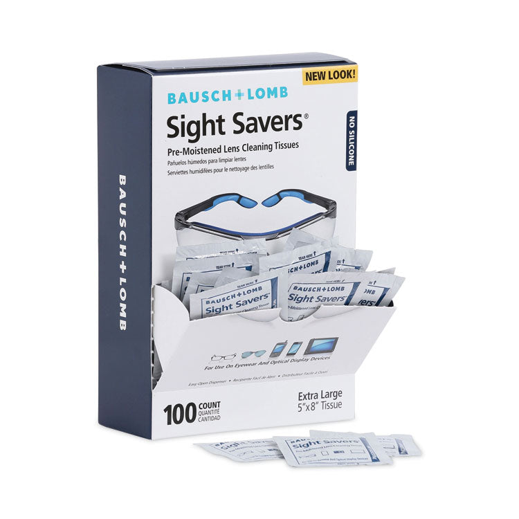 Sight Savers Premoistened Lens Cleaning Tissues, 8 x 5, 100/Box, 10 Box/Carton