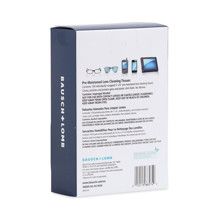 Sight Savers Premoistened Lens Cleaning Tissues, 8 x 5, 100/Box, 10 Box/Carton