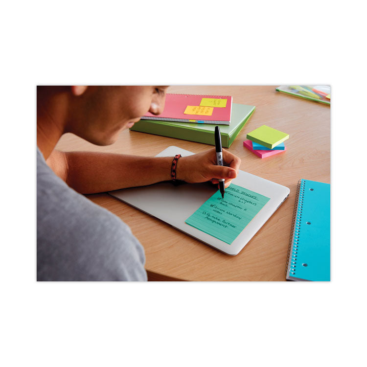 Pads in Supernova Neon Collection Colors, Note Ruled, 4" x 6", 90 Sheets/Pad, 3 Pads/Pack