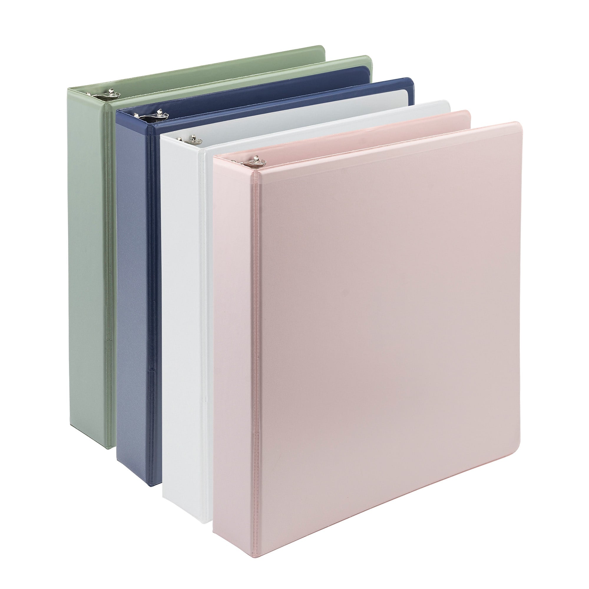 Samsill Earth's Choice Plant-Based 1.5" Durable View Binders,  3-Ring, Made in USA, Assorted Fashion Colors, 4/Pack (MP46959)