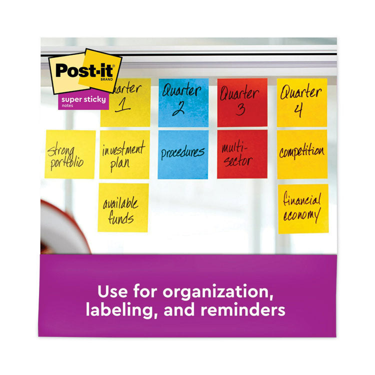 Pads in Playful Primary Collection Colors, 3" x 3", 90 Sheets/Pad, 12 Pads/Pack