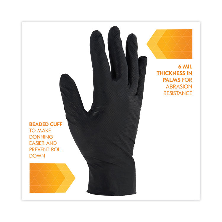 G10 Kraken Grip Nitrile Gloves, Powder-Free, X-Large, 6 mil Thick, 9.5" Long, Black, 90/Box, 10 Boxes/Carton