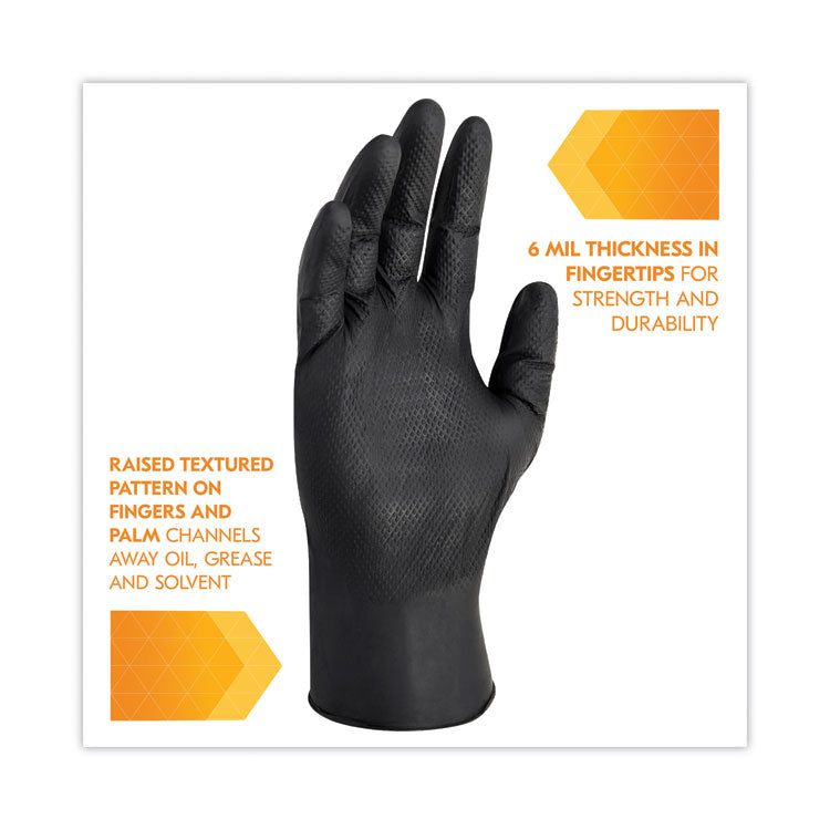 G10 Kraken Grip Nitrile Gloves, Powder-Free, X-Large, 6 mil Thick, 9.5" Long, Black, 90/Box, 10 Boxes/Carton