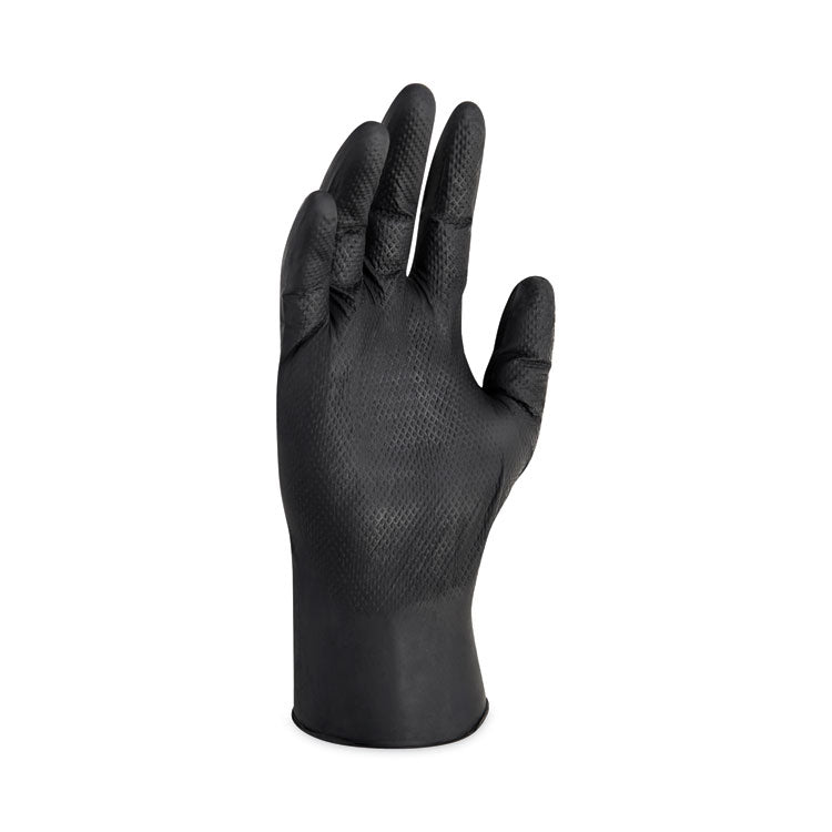 G10 Kraken Grip Nitrile Gloves, Powder-Free, Large, 6 mil Thick, 9.5" Long, Black, 100/Box, 10 Boxes/Carton