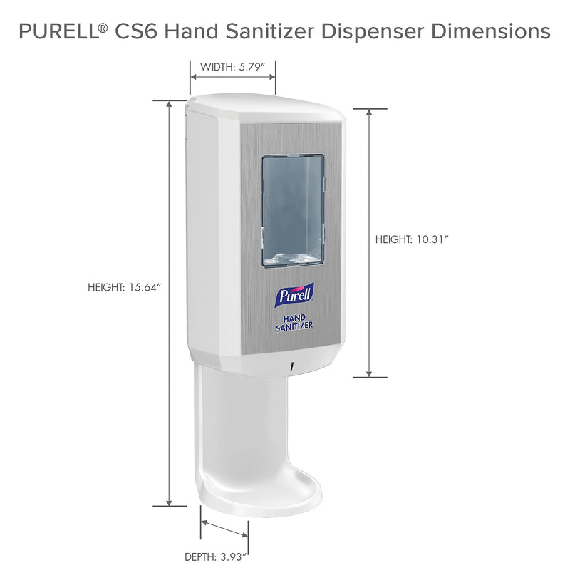 PURELL CS6 Automatic Wall Mounted Hand Sanitizer Dispenser, White (6520-01)