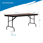 ICEBERG Premium Folding Table, 72" x 30", Mahogany (55224)