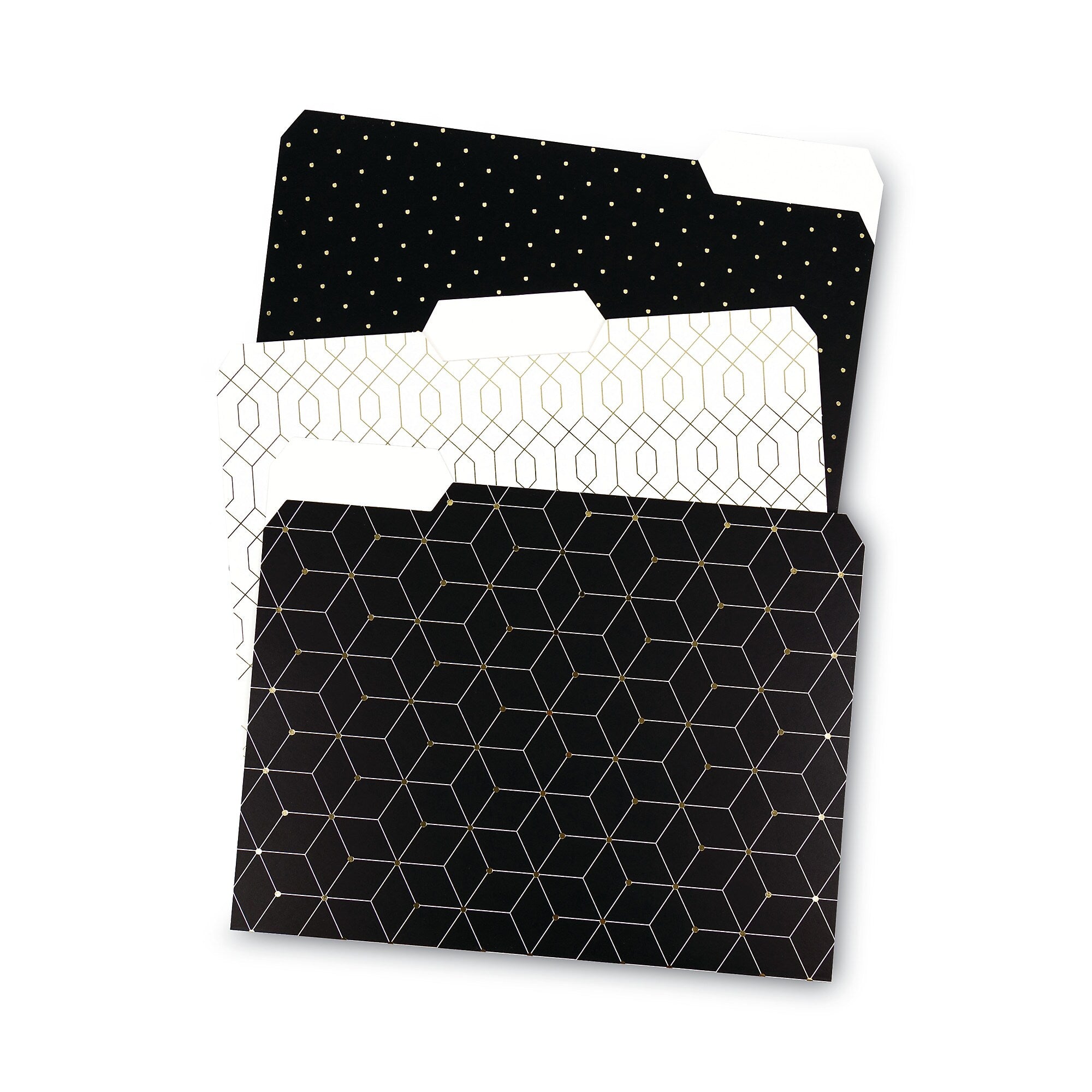 U Brands Fashion File Folders, 1/3-Cut Tabs: Assorted, Letter Size, Assorted Colors, 24/Box