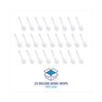 Deluxe Toilet Bowl Mop, 12" Handle, 2" Mop Head, White, 25/Carton