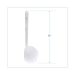 Deluxe Toilet Bowl Mop, 12" Handle, 2" Mop Head, White, 25/Carton