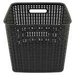 Plastic Weave Bin, Extra Large, 12.5" X 12.5" X 11.13", Black, 2/pack