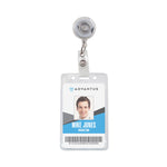 Translucent Retractable ID Card Reel, 30" Extension, Clear, 12/Pack
