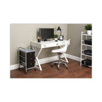 Portable Drawer Organizer, Metal, 1 Shelf, 3 Drawers, 13" x 15.38" x 25.88", Matte Gray/Smoke