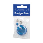 Translucent Retractable ID Card Reel, 30" Extension, Blue, 12/Pack