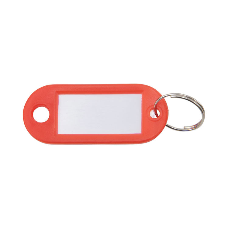 Key Tags Label Window, 0.88 X 0.19 X 2, Red, 6/pack
