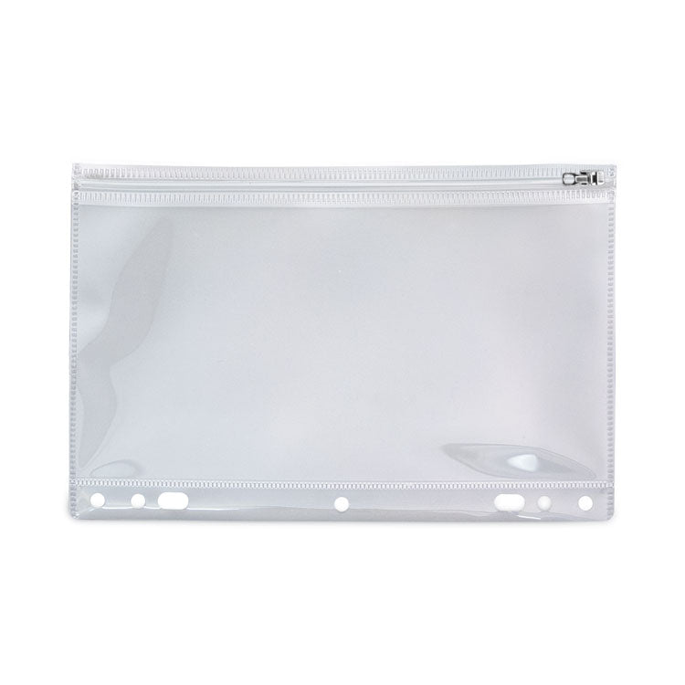 Zip-All Ring Binder Pocket, 2- to 7-Hole Punched, 8.5" x 11", Clear