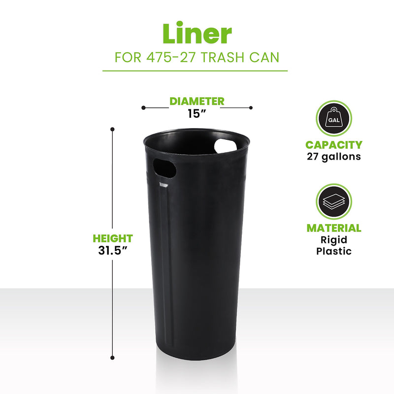 Alpine Industries 475 Series 27 Gallon Rigid Bin Liner, 31.5" x 15" x 15" (ALP475-27-L)