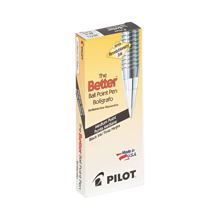 Better Ballpoint Pen, Stick, Medium 1 Mm, Black Ink, Smoke Barrel, Dozen