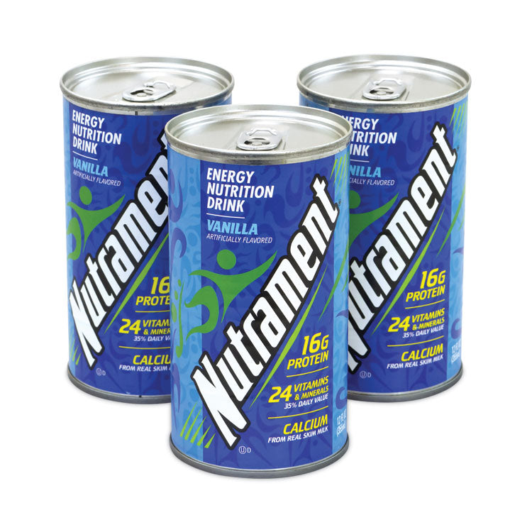 Energy Nutrition Drink, Vanilla, 12 oz Can, 12/Carton