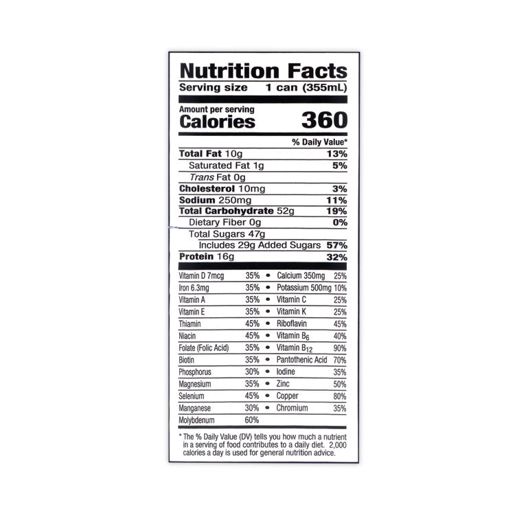 Energy Nutrition Drink, Vanilla, 12 oz Can, 12/Carton