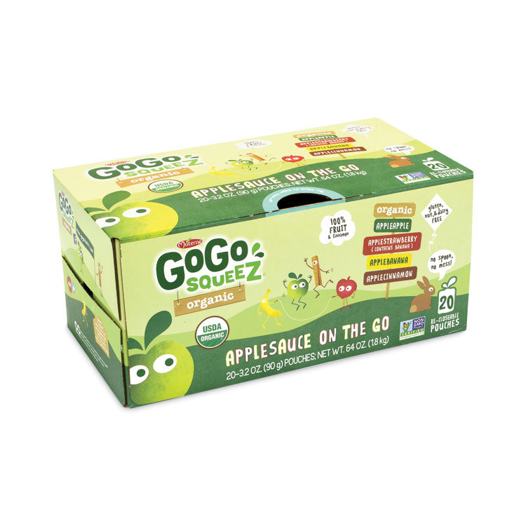 Fruit On The Go, Variety Applesauce, 3.2 oz Pouch, 20/Carton