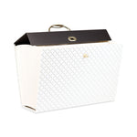 Expanding File Box, 5.25" Expansion, 19 Sections, Twist-Lock Latch Closure, 2/5-Cut Tabs, Letter Size, White/Black/Gold
