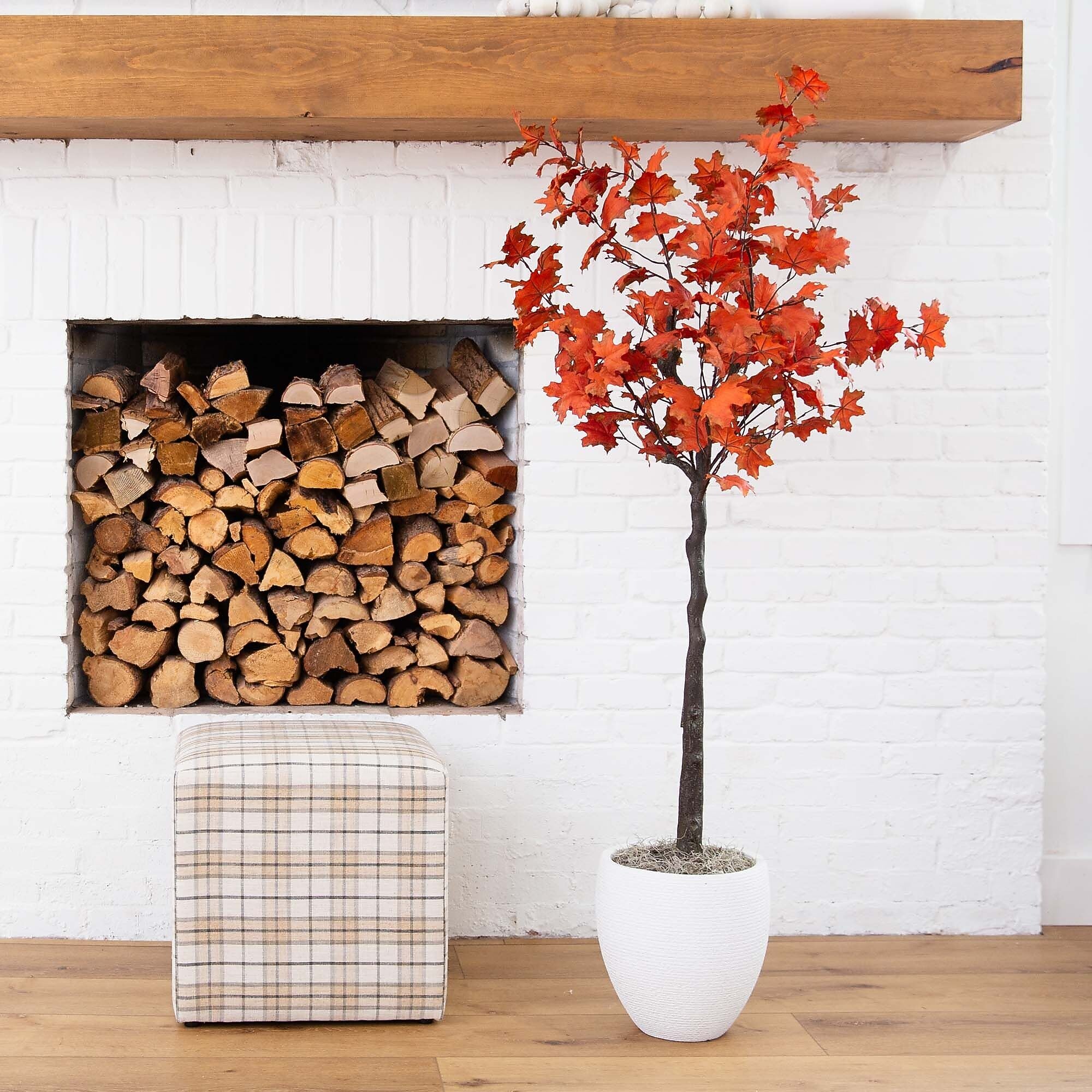 Nearly Natural 5' Autumn Rustic Maple Artificial Fall Tree (T4821)