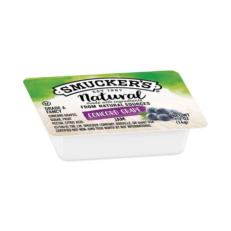 Smuckers 1/2 Ounce Natural Jam, 0.5 oz Container, Concord Grape, 200/Carton