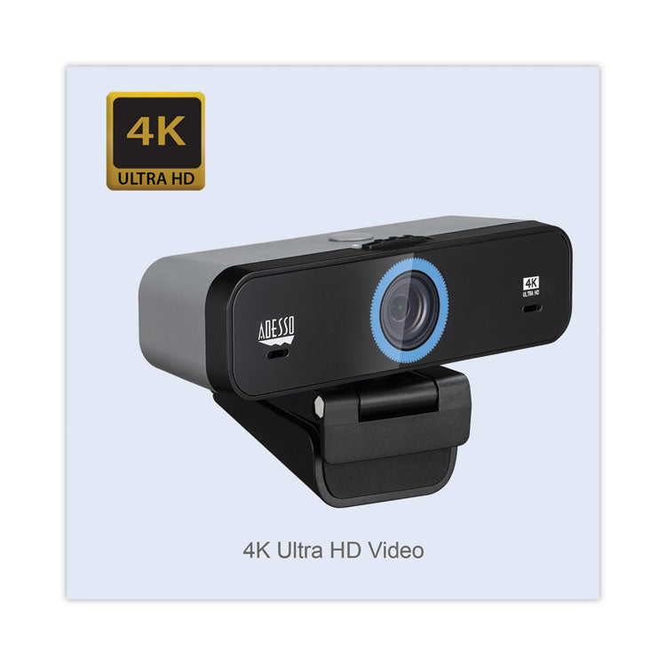 Cybertrack K4 4K ULTRA HD Fixed Focus USB Webcam, 3840 pixels x 2160 pixels, Black