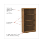 Alera Valencia Series Bookcase, Four-Shelf, 31.75w x 14d x 54.88h, Modern Walnut