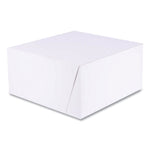SCT White One-Piece Non-Window Bakery Boxes, Standard, 10 x 10 x 5, White/Kraft, Paper, 100/Bundle