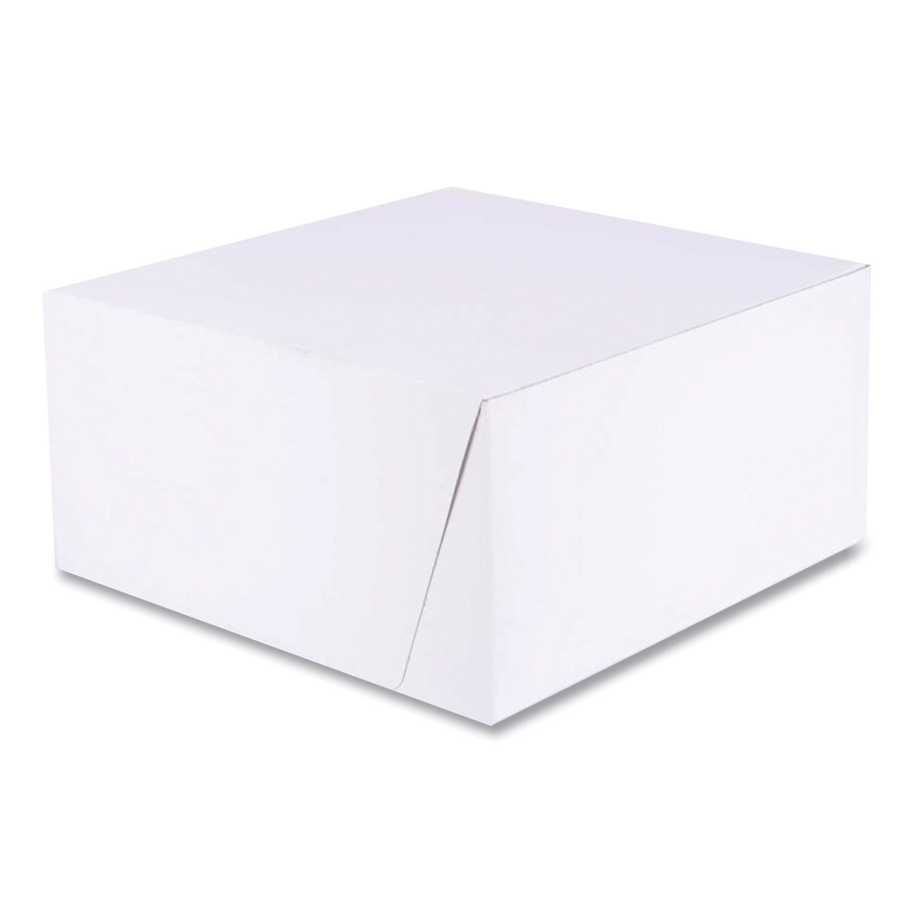 SCT White One-Piece Non-Window Bakery Boxes, Standard, 10 x 10 x 5, White/Kraft, Paper, 100/Bundle