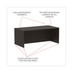 Alera Valencia Series Straight Front Desk Shell, 71" X 35.5" X 29.63", Espresso