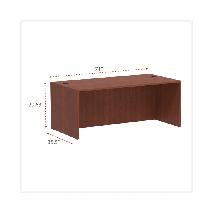Alera Valencia Series Straight Front Desk Shell, 71" X 35.5" X 29.63", Medium Cherry